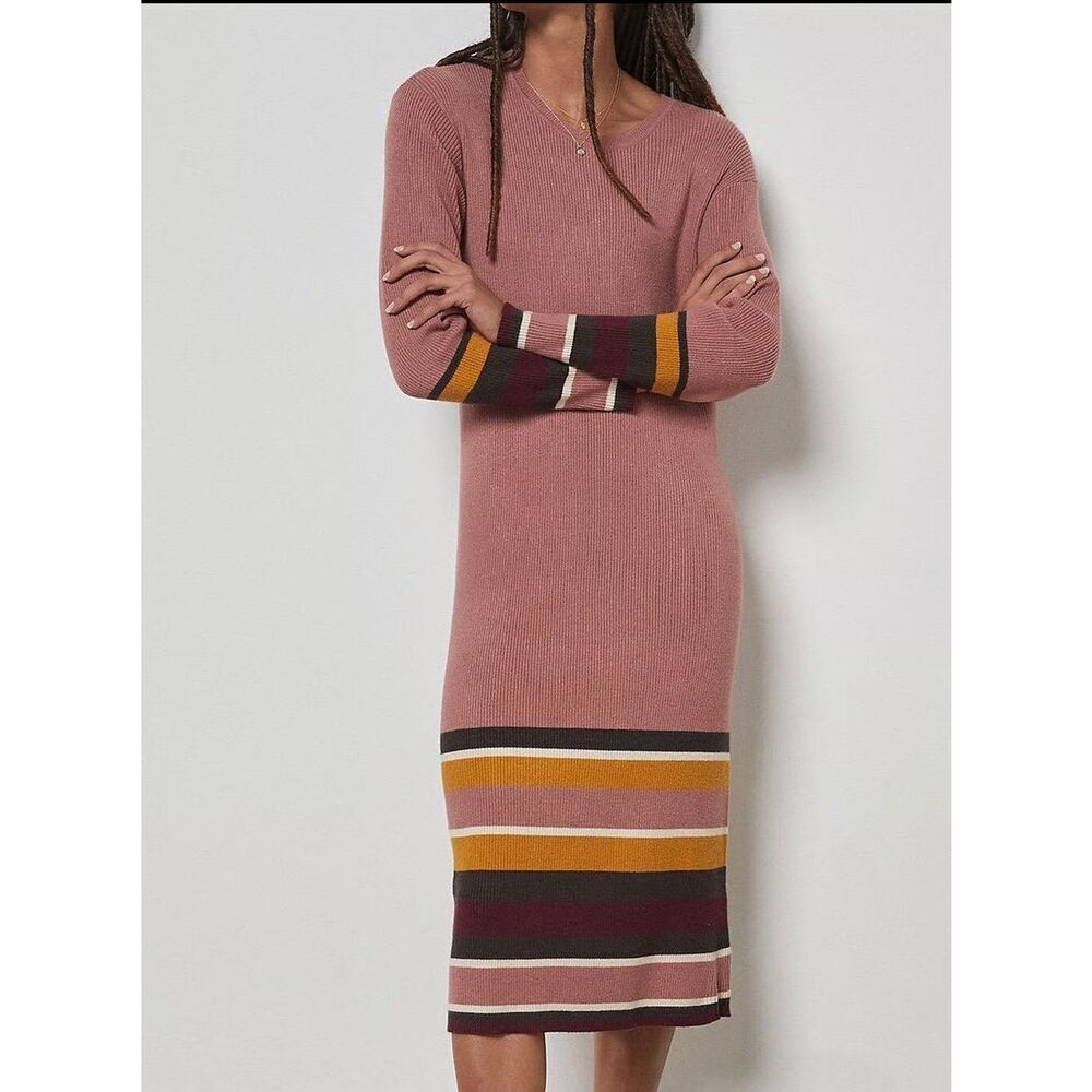 Anthropologie Saturday Sunday PARAVATI Sweater Dress Size Small Pink Long Sleeve